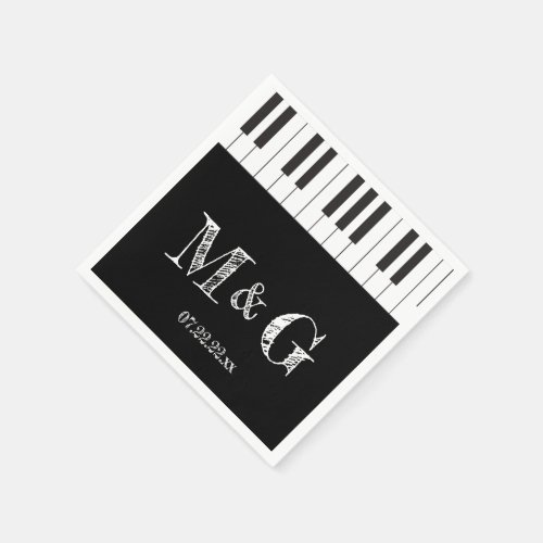 Creative Musicians Piano Keys Wedding Paper Napkins