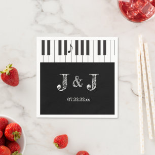 Creative Musicians Piano Keys Wedding Paper Napkins