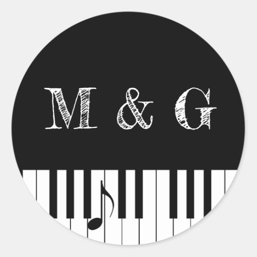 Creative Musicians Piano Keys Wedding Stickers