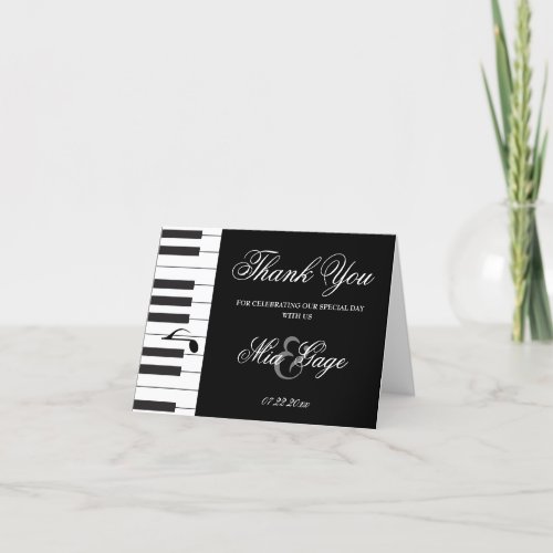 Creative Musicians Piano Keys Wedding Thank You Card
