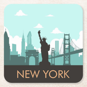 Creative New York Skyline Square Paper Coaster
