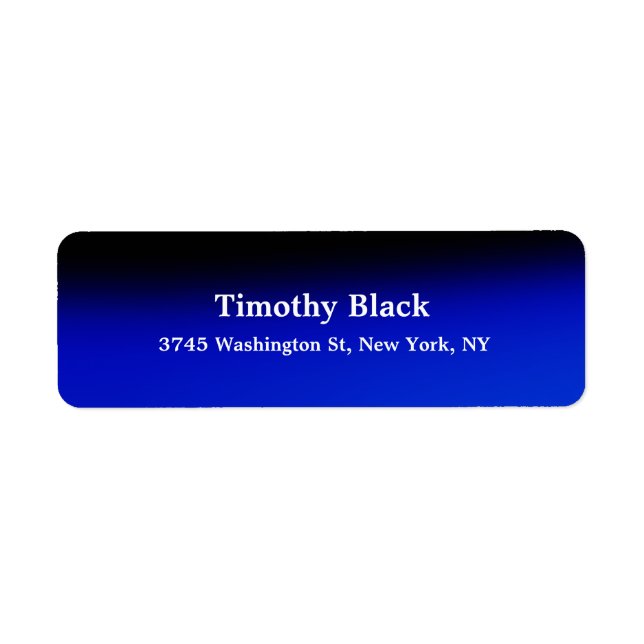 Creative Night Blue Elegant Plain Modern Style Label (Front)