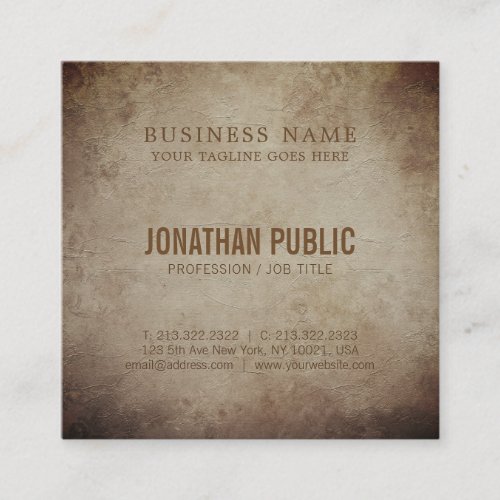 Creative Nostalgic Historical Design Vintage Plain Square Business Card