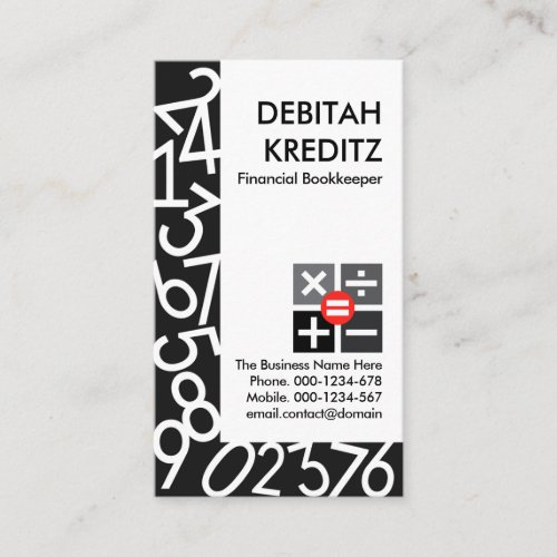 Creative Numbers Frame Financial Business Card