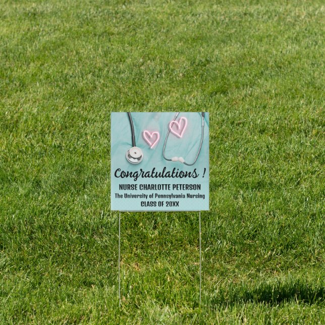 Creative Nurse Congratulation Graduation Yard  Sign (Insitu)