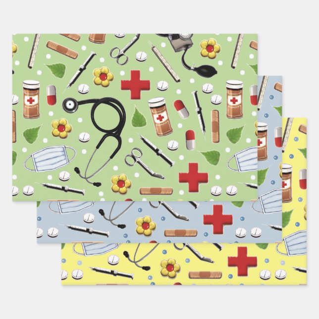 Creative Nurse Gift Wrapping Paper Sheets (Set)