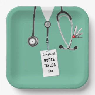 Creative Nurse Grad Party Paper Plates