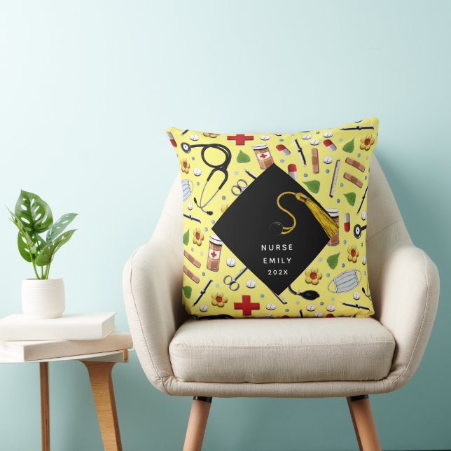 Creative Nurse Graduation Gift Throw Pillow (Chair)