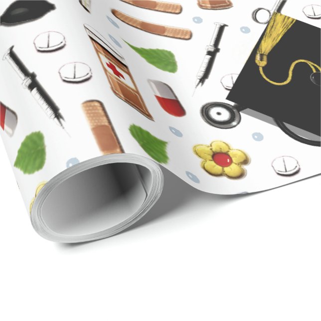 Creative Nurse Graduation Gift Wrapping Paper (Roll Corner)