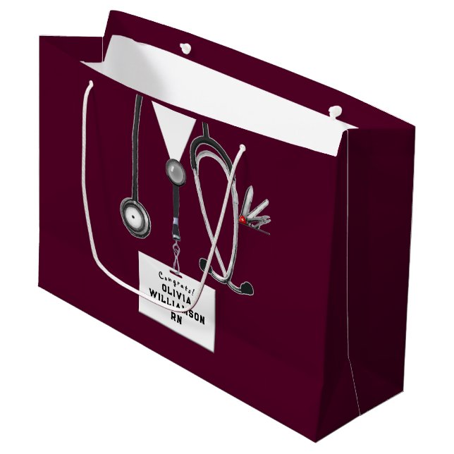 Creative Nurse Graduation Large Gift Bag (Front Angled)