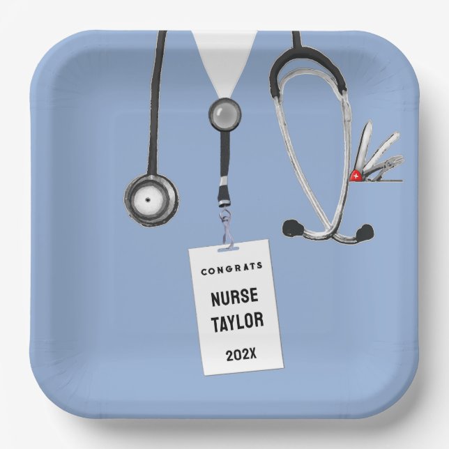 Creative Nurse Graduation Paper Plates (Front)