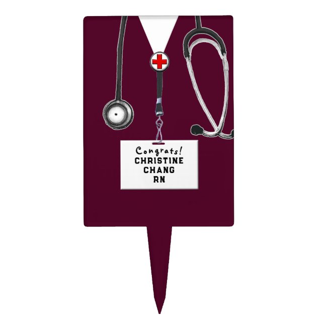 Creative Nurse Graduation Party Cake Topper (Front)