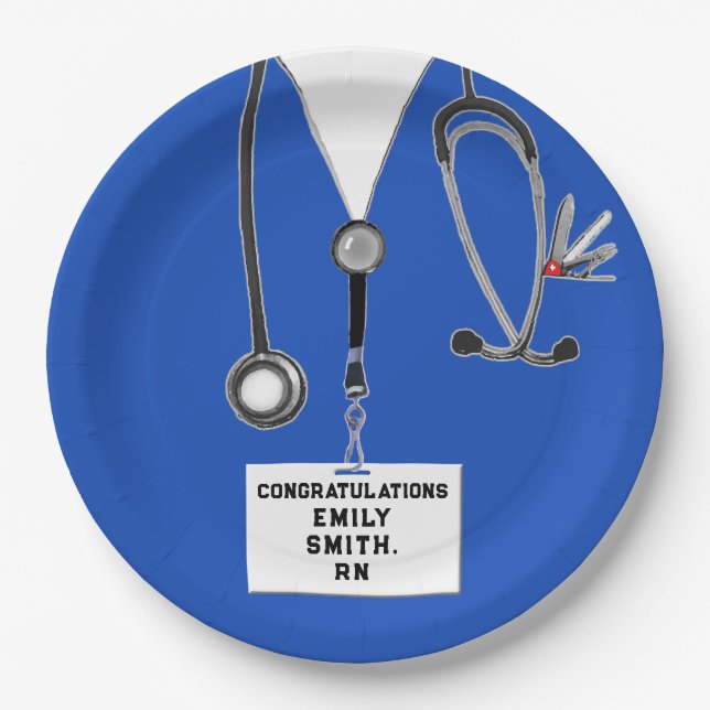 Creative Nurse Graduation Party Paper Plates (Front)