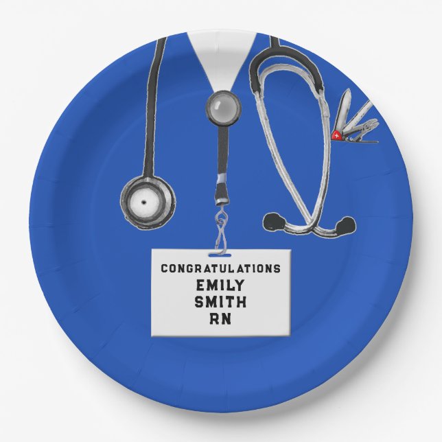 Creative Nurse Graduation Party Paper Plates (Front)
