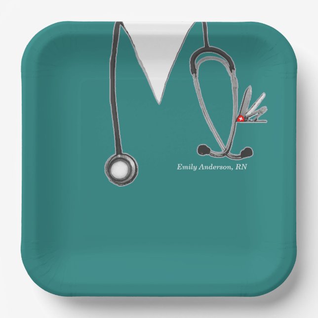 Creative Nurse Party Paper Plates (Front)