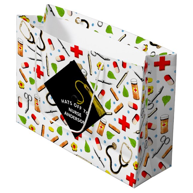 Creative Nursing School Grad Large Gift Bag (Front Angled)