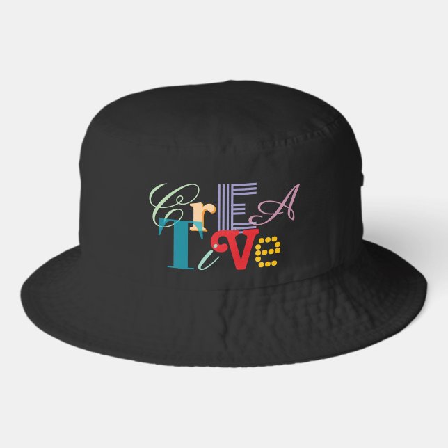 Creative one word minimalist fun bucket hat (Front)