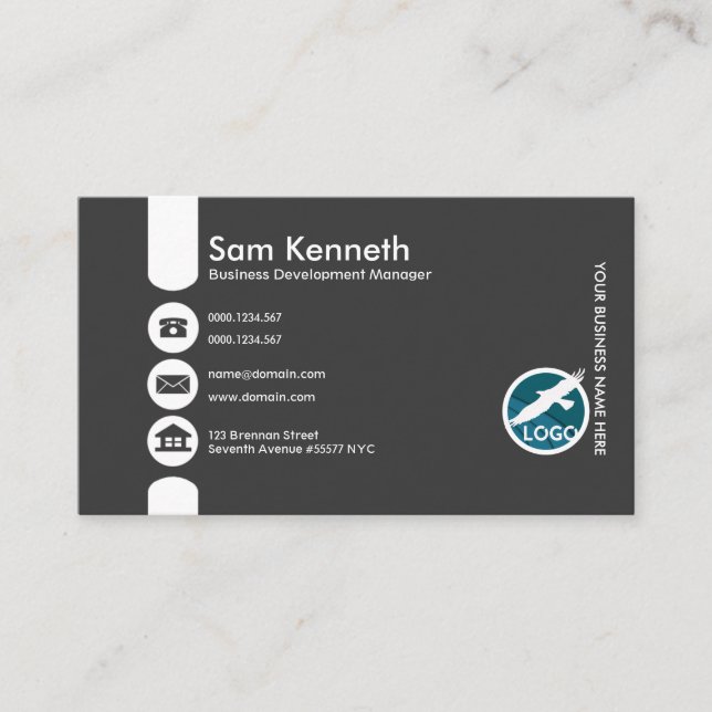 Creative Oversize Buttons Business Development Mgr Business Card (Front)