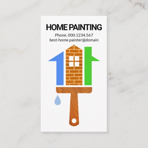 Creative Paint Brush Drip Colorful House Painting Business Card