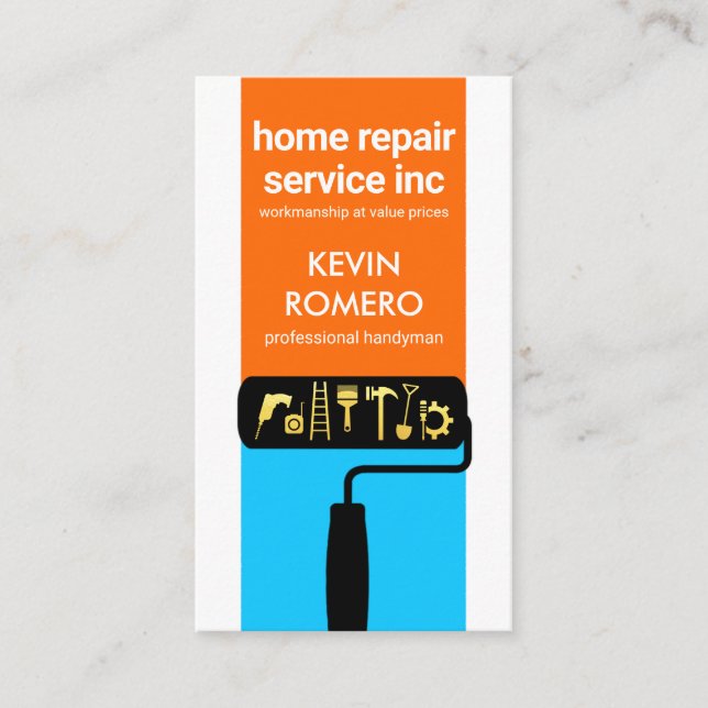 Creative Paint Brush Handyman Tools Business Card (Front)