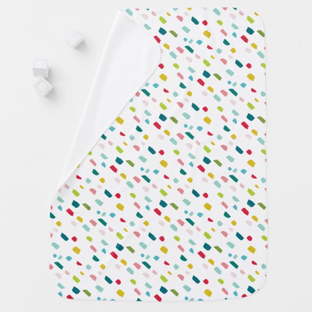CREATIVE PAINT DABS fun bold bright colorful Baby Blanket (In Situ)