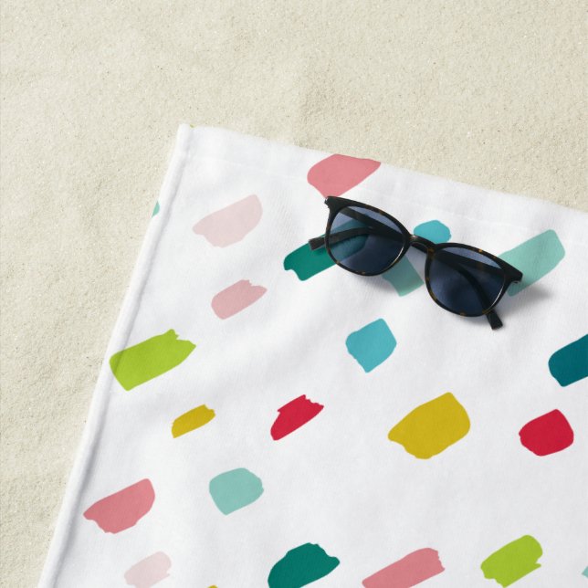 CREATIVE PAINT DABS fun bold bright colorful Beach Towel (In Situ)