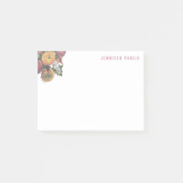 Creative Pastel Colors Watercolor Roses Template Post-it Notes