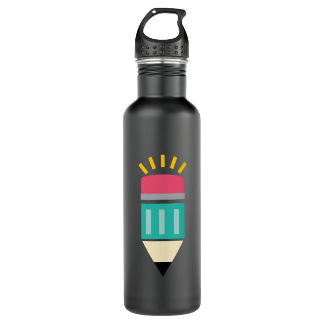 CREATIVE PENCIL STAINLESS STEEL WATER BOTTLE (Front)