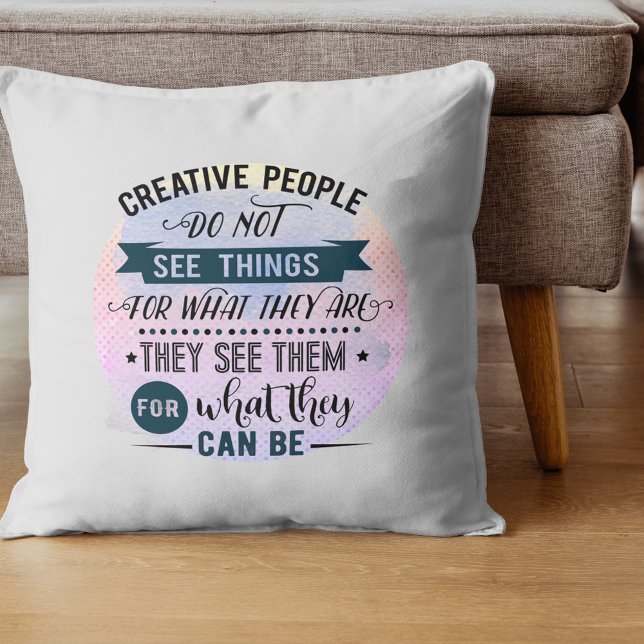 Creative People Quote Word Art  Throw Pillow (Creator Uploaded)