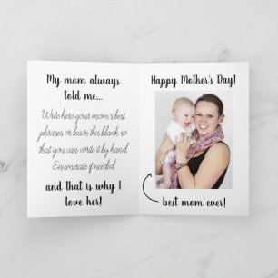 Creative Personal Funny Happy Mother's Day Card