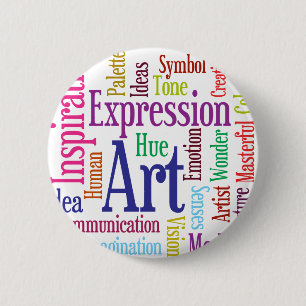 Creative Person's Art and Inspiration Word Cloud Button