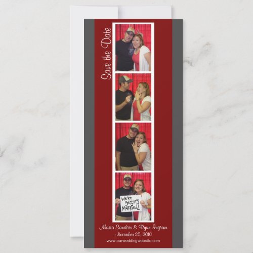 Creative Photo Booth Save the Date Red  Pewter