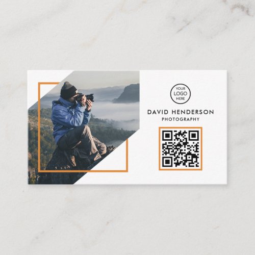 Creative Photographer Photography White Qr Code Business Card