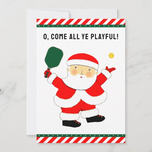 Creative Pickleball Christmas Holiday Card (Front)