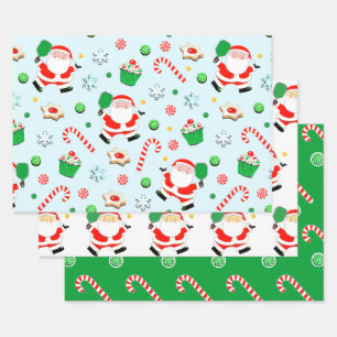 Creative Pickleball Christmas Holiday Gift Wrapping Paper Sheets