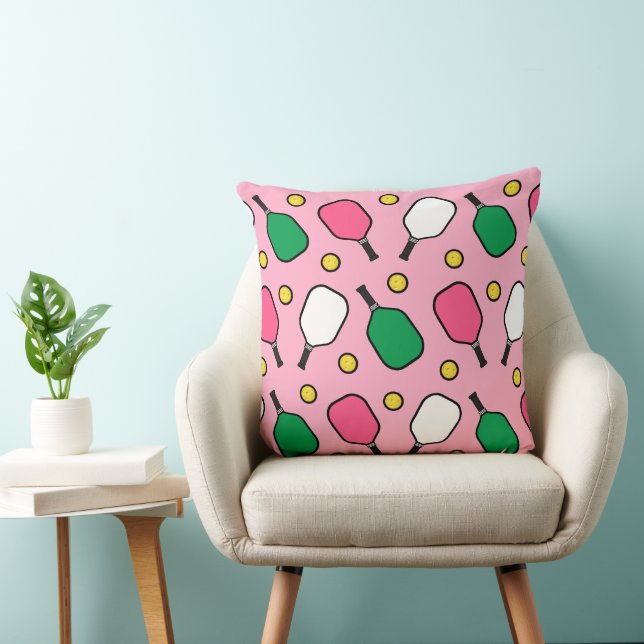 Creative Pickleball Decor Throw Pillow (Chair)