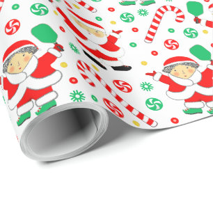 Creative Pickleball Holiday Gift Wrapping Paper
