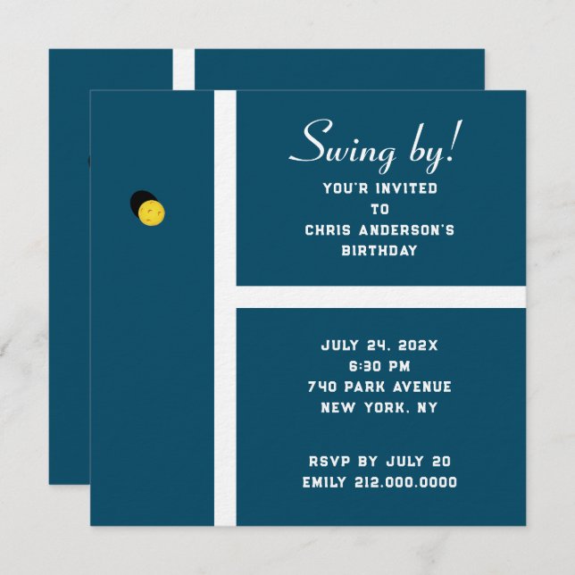 Creative Pickleball Party Invitation (Front/Back)