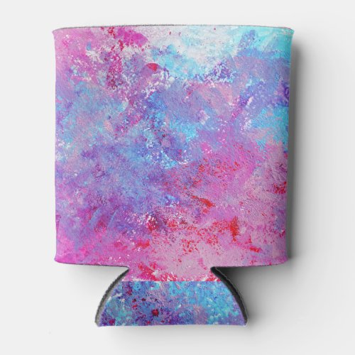 Creative pink_blue texture paint blots can cooler