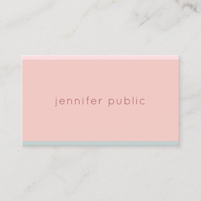 Creative Pink Green Modern Simple Template Chic Business Card (Front)