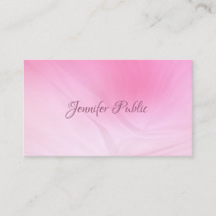 Creative Pink Template Calligraphy Script Modern Business Card