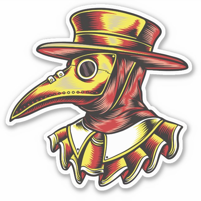 Creative Plague Doctor Illustration Sticker (Front)