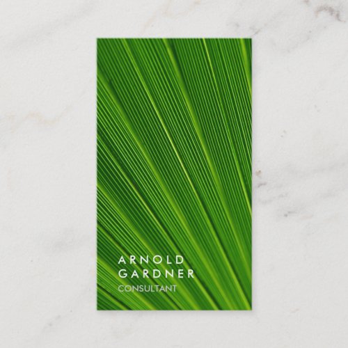 Creative Plain Green Botanic Trendy Consultant Business Card