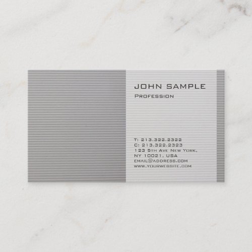 Creative Plain Modern Professional Elegant Grey Business Card