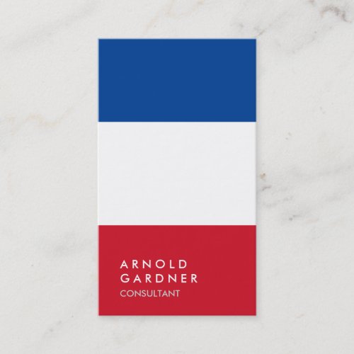 Creative Plain Red Blue White Trendy Consultant Business Card
