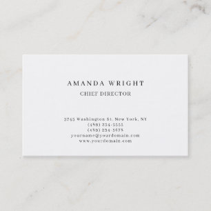 Creative Plain Simple White Attractive Stylish Business Card