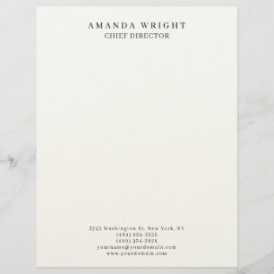 Creative Plain Simple White Attractive Stylish Letterhead