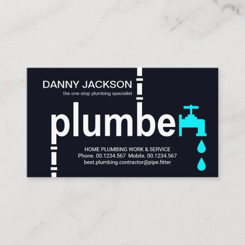 Creative Plumber Faucet Signage Plumbing Service Business Card