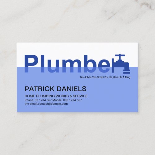 Creative Plumber Faucet Signage Water Pipes Business Card
