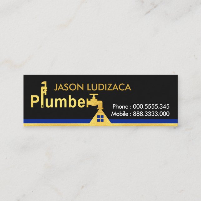 Creative Plumber Flowing Water Mini Business Card (Front)